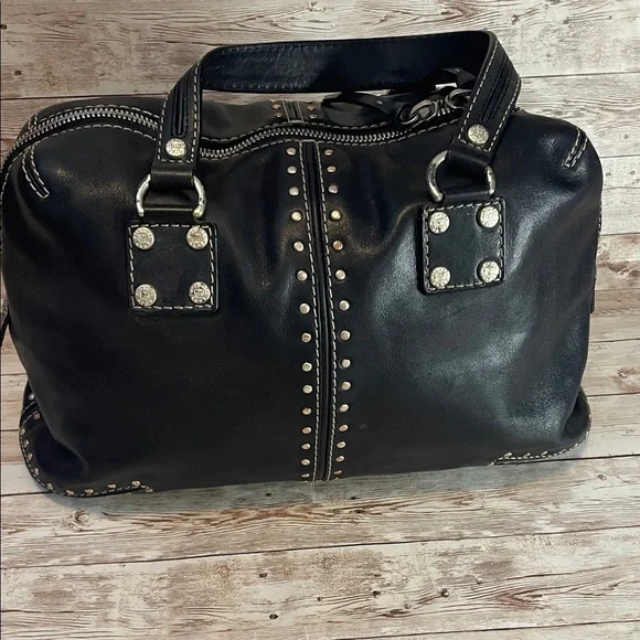 MICHAEL Michael Kors Astor Black Satchel with Silver Accents - Picture 7 of 15